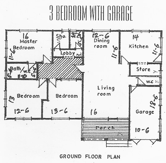 Ground floor plan — 3 Bedroom with Garage