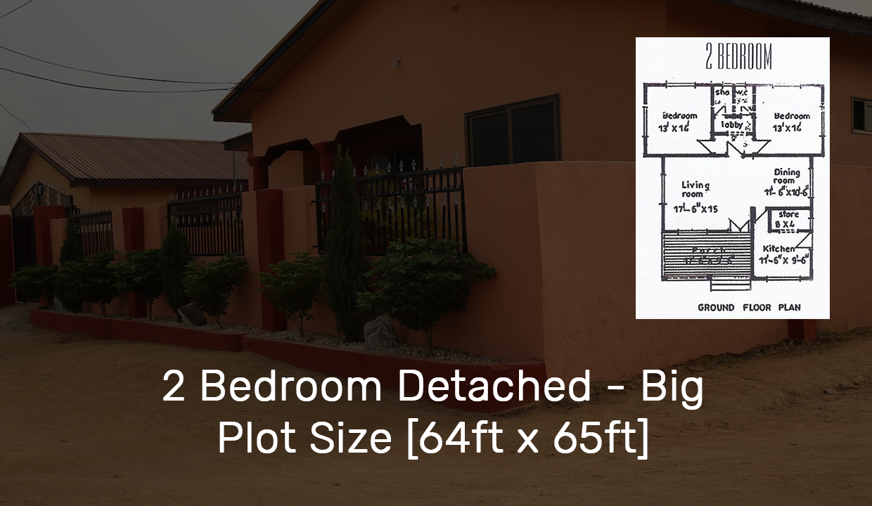 2 Bedroom Detached – Big Plot Size [64ft x 65ft]